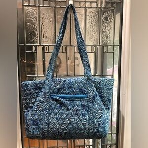 Blue Paisley Quilted Tote Bag